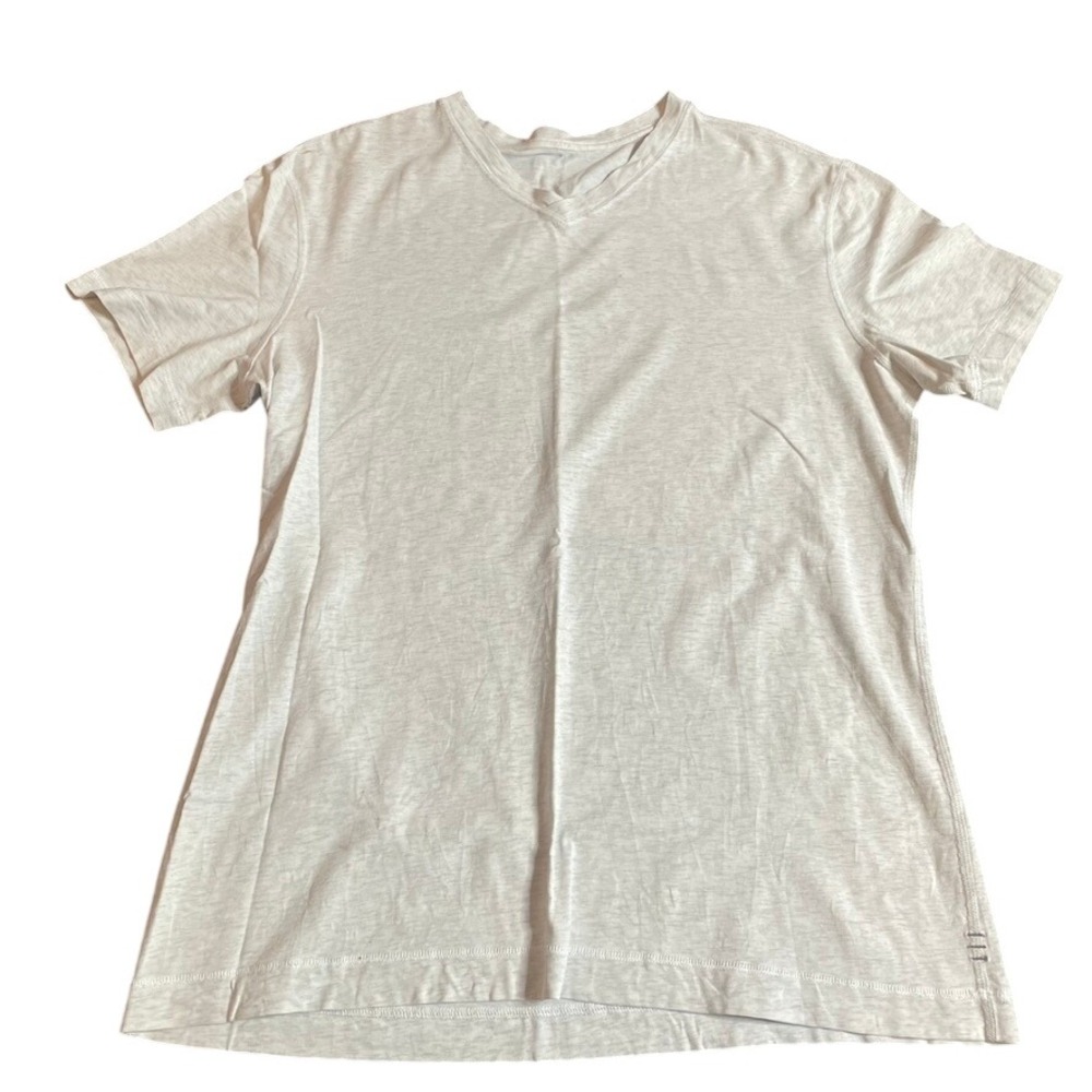 Lululemon Women's Light Gray Heathered V-Neck T-Shirt Size Medium